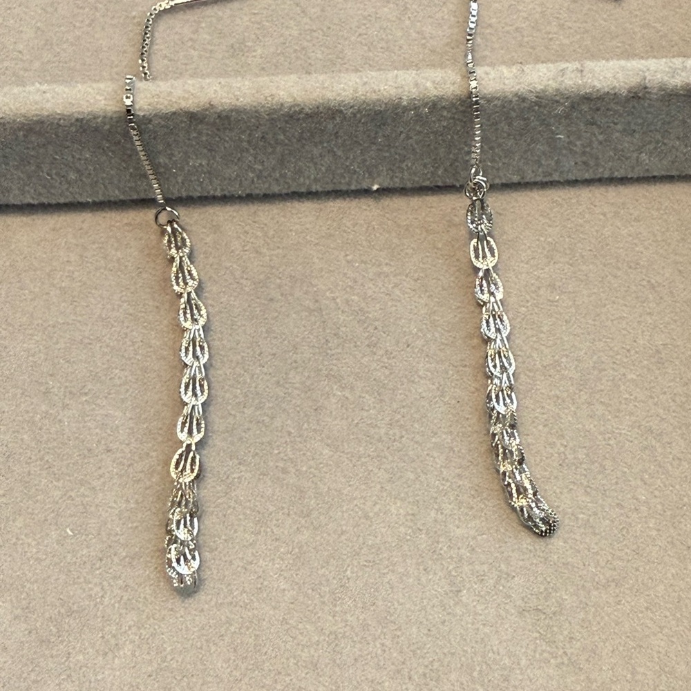 Elegant Sterling Silver 925 Drop Earrings - Picture 3 of 7